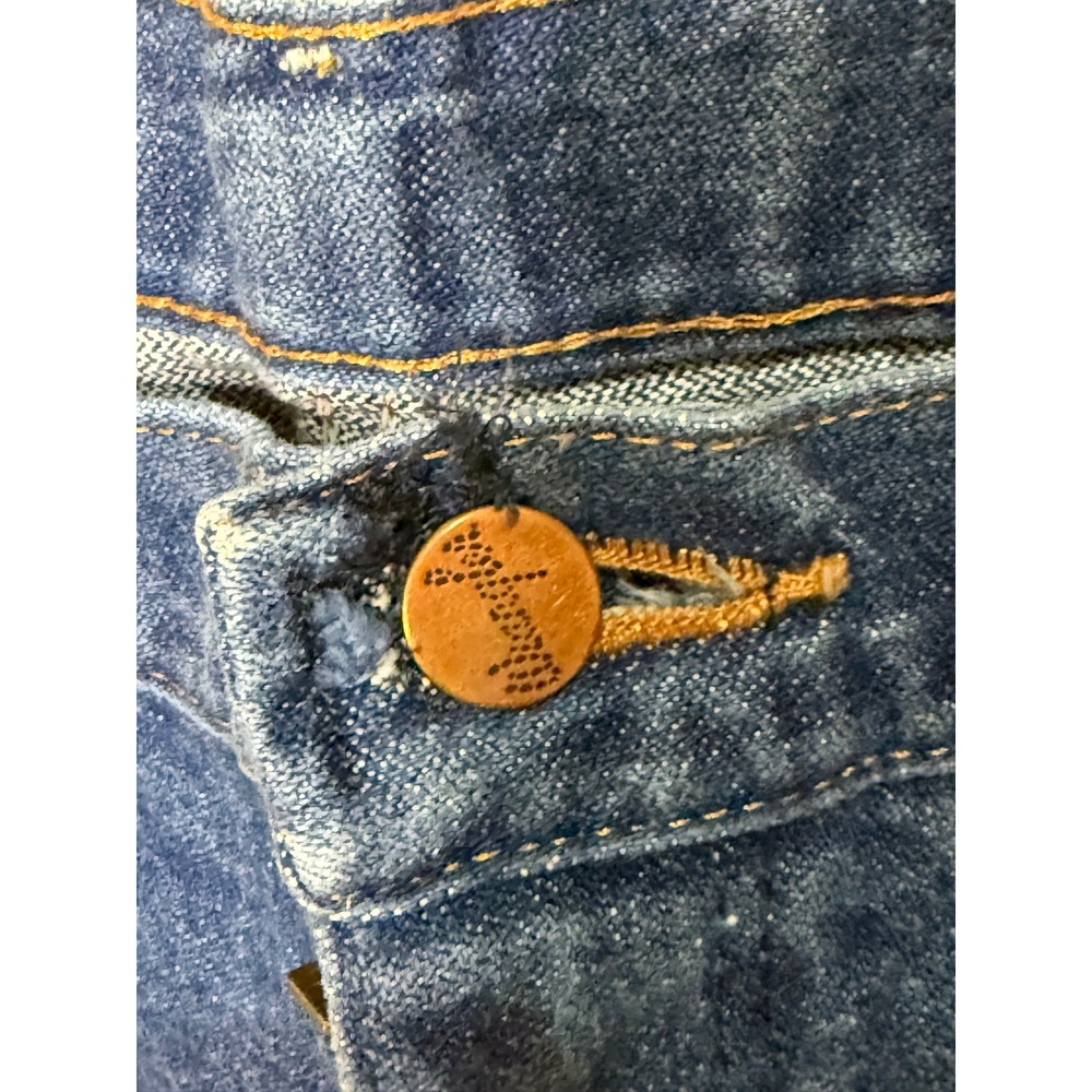 Wrangler Jeans Mens 34x34 Blue Denim Straight Leg Classic Casual Pants Vtg - Picture 3 of 5